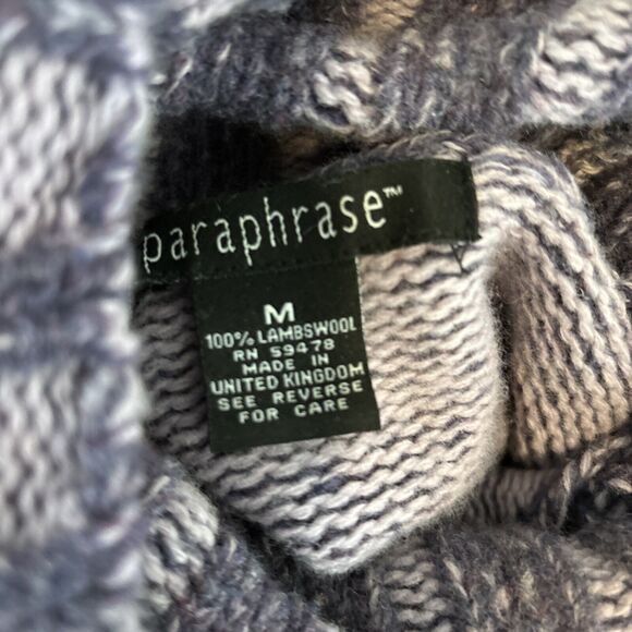 Paraphrase Women Sweater M Turtleneck Purple Long Sleeve Cropped 100% Lambwool - Picture 10 of 10